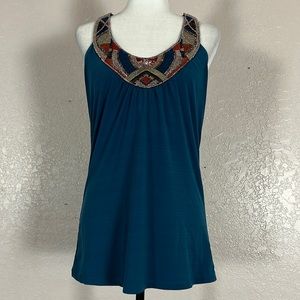 1505 🟡Six Degrees Embellished Tank Top Blouse. SzL